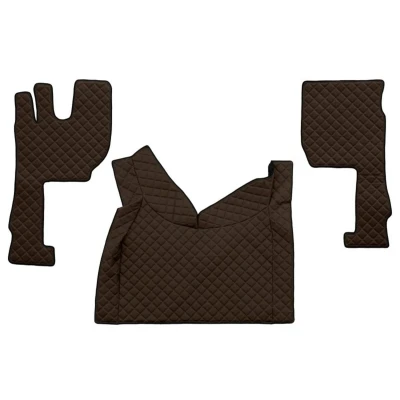 Imagem de F CORE FL08 BROWN Conjunto de tapete chão Couro artificial à frente 3 castanho