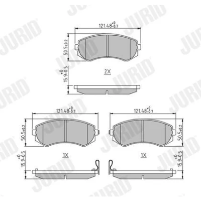 Imagem de JURID 572541J Jogo de pastilhas para travão disco com avisador sonoro desgaste sem acessórios NISSAN: ALMERA 1 Hatchback, Patrol GR 5 SUV