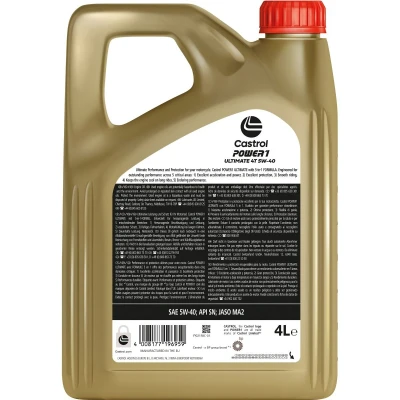 Imagem de Castrol Power 1 Ultimate 4T 5W 40 4l Óleo do motor 15FFA6