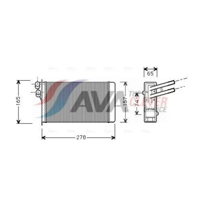 Imagem de PRASCO AI6097 Radiador Quente com tubagem AUDI: A4 B5 Sedan, 80 B4 Avant, 90 B3, VOLKSWAGEN: Passat GP Variant, Sedan