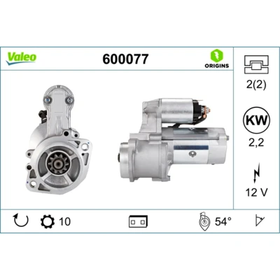 Imagem de VALEO NEW ORIGINAL PART 600077 Motor de arranque 12 2,2 10 KIA: SORENTO 1, HYUNDAI: H 1 / Starex MPV, Van