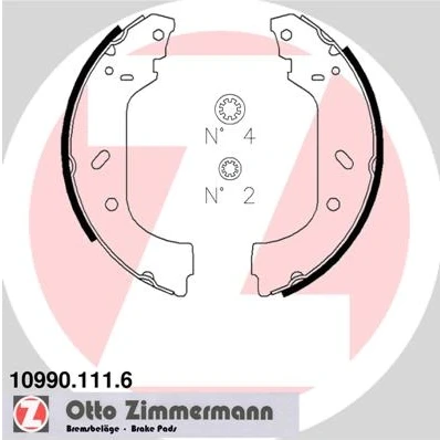 Imagem de ZIMMERMANN 10990.111.6 Maxilas de Travão 256 61 A imagem corresponde ao volume fornecimento PEUGEOT: Expert I, I Van, OPEL: Corsa TR