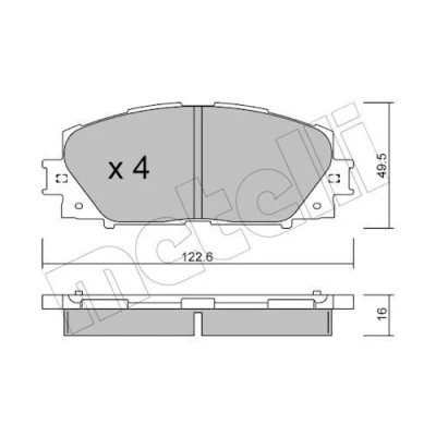 Imagem de METELLI 22 0745 1 Jogo de pastilhas para travão disco excl. contacto aviso desgaste TOYOTA: Prius IV Liftback, III Hatchback, LEXUS: CT