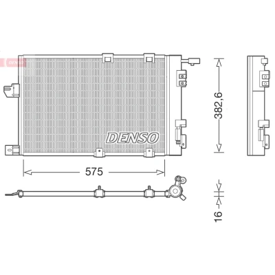 Imagem de DENSO DCN20038 Condensador com secador R 134a OPEL: Astra G Caravan, Zafira A, CC