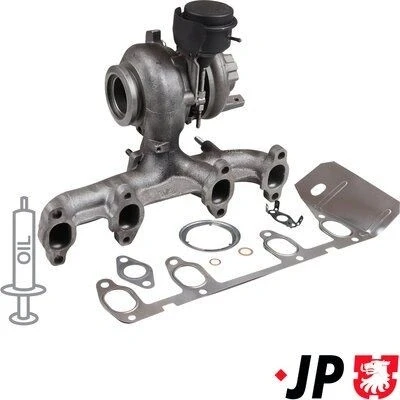 Imagem de JP GROUP 1117406600 Turbocompressor accionado pelos gases de escape incl. Kit juntas AUDI: A3 Sportback, SEAT: Altea