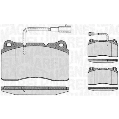Imagem de MAGNETI MARELLI 363916060113 Jogo de pastilhas para travão disco com sensor desgaste integrado ALFA ROMEO: Giulietta Hatchback, 159 Sedan