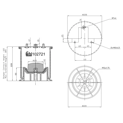 Imagem de FEBI BILSTEIN 102721 Fole, suspensão pneumática