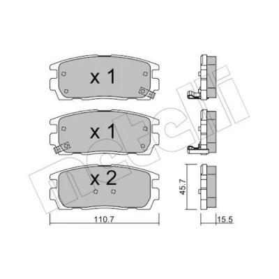 Imagem de METELLI 22 0779 0 Jogo de pastilhas para travão disco com avisador sonoro desgaste CHEVROLET: Captiva, OPEL: Antara
