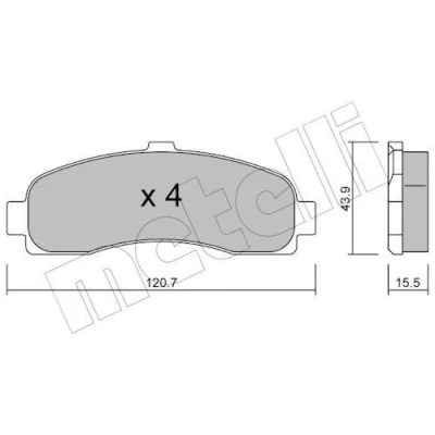Imagem de METELLI 22 0145 0 Jogo de pastilhas para travão disco excl. contacto aviso desgaste NISSAN: MICRA 2