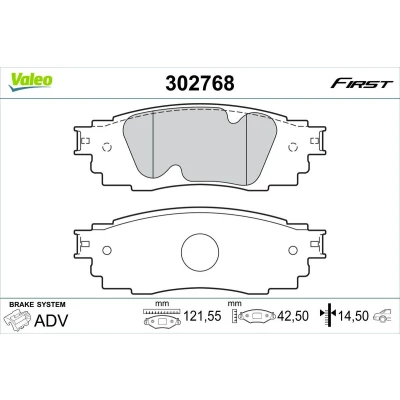 Imagem de VALEO 302768 Jogo de pastilhas para travão disco Eixo traseiro excl. contacto aviso desgaste sem chapa anti ruído