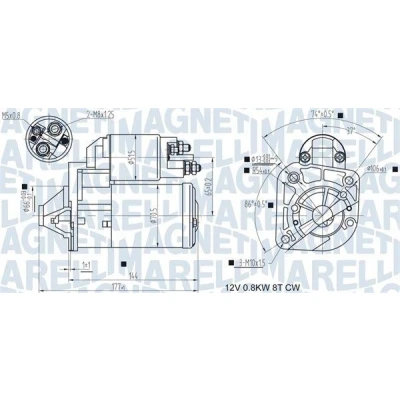 Imagem de MAGNETI MARELLI 063721442010 Motor de arranque 12 0,8 8 RENAULT: Kangoo II Express