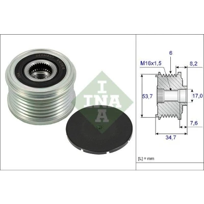 Imagem de INA 535 0224 10 Polia Roda Livre do Alternador 34,7 Ferramenta especial necessária para a montagem