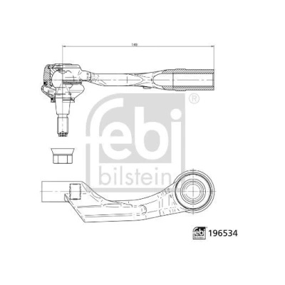 Imagem de FEBI BILSTEIN 196534 Rótula de direção Eixo dianteiro, lado direito com porca segurança
