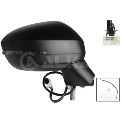 Imagem de Espelho retrovisor Alkar 9040663 à direita com subcapa elétrico aquecível, convexo para veículo volante esquerda