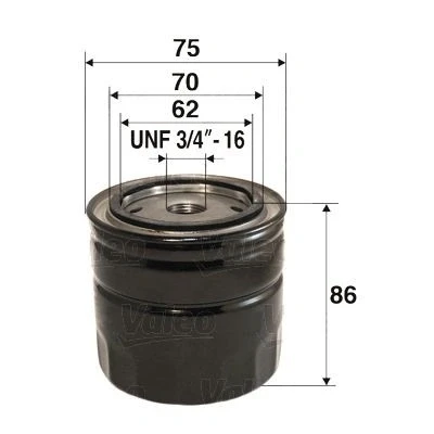 Imagem de VALEO 586023 Filtro de óleo UNF 3/4&quot; 16 aparafusado FORD: FIESTA 5, Focus Mk1 Hatchback, Carrinha, FIAT: Punto I Hatchback