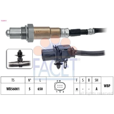 Imagem de FACET 10.8414 Sonda Lambda com material de fixação aquecimento, plana, banda larga, Rosca pré lubrificada 5 FORD: FOCUS 3
