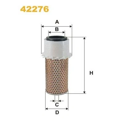 Imagem de WIX FILTERS 42276 Filtro de ar 265mm 131mm Cartucho filtrante