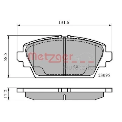 Imagem de METZGER 1170870 Jogo de pastilhas para travão disco NISSAN: Primera Carrinha, Sedan, Hatchback