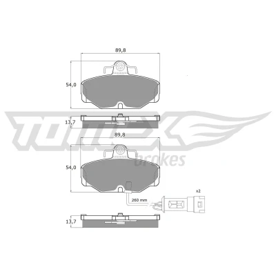 Imagem de TOMEX brakes TX 10 671 Jogo de pastilhas para travão disco Eixo traseiro incl. contacto aviso desgaste FORD: Sierra Mk2 Sedan