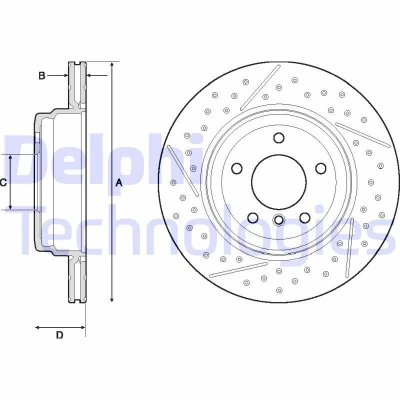 Imagem de DELPHI BG4714C Disco de travão 324 22 5 ventilado revestido alto carbono sem o rolamento da roda, anel sensor do ABS BMW: 1 Hatchback