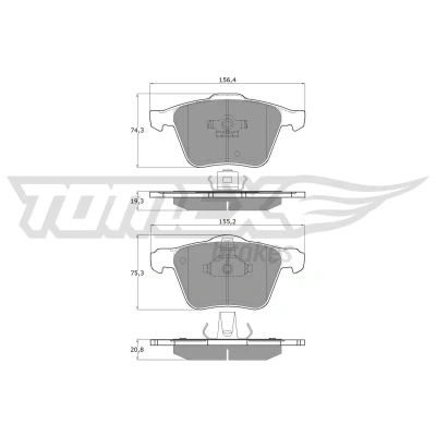 Imagem de TOMEX brakes TX 14 06 Jogo de pastilhas para travão disco Eixo dianteiro VOLVO: XC90 I
