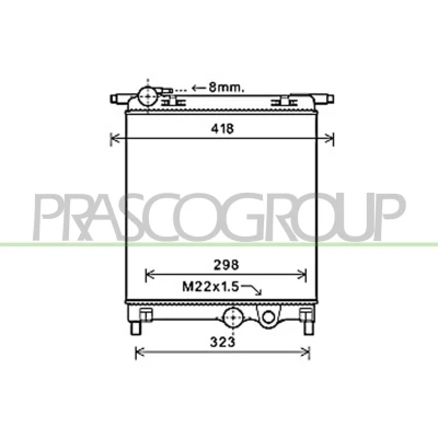 Imagem de PRASCO SK201R001 Radiador, arrefecimento do motor Alumínio 352mm 360mm 23mm Aletas de refrigeração unidas mecanicamente SEAT: Mii