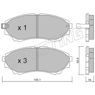 Imagem de TRUSTING 626.0 Jogo de pastilhas para travão disco com avisador sonoro desgaste MAZDA: BT 50 Pick up, FORD: Ranger Mk2