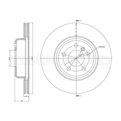 Imagem de METELLI Disco de travão BMW: 5 Touring, Sedan 330,0mm 24,0mm 75,0mm ventilado pintado 23 1253C 34116794429 Discos