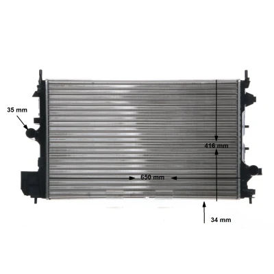 Imagem de MAHLE ORIGINAL CR 835 001S Radiador, arrefecimento do motor 650 416 34 Aletas de refrigeração unidas mecanicamente OPEL: Vectra C CC, Sedan