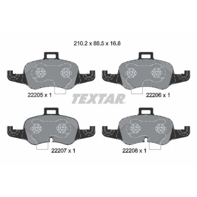 Imagem de TEXTAR 2220501 Jogo de pastilhas para travão disco preparado indicador aviso desgaste AUDI: TT Coupe