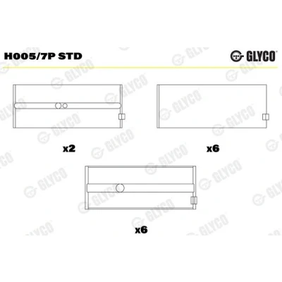 Imagem de GLYCO H005/7P STD Chumaceira da cambota