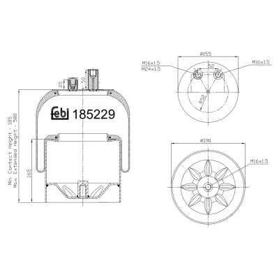 Imagem de FEBI BILSTEIN 185229 Fole, suspensão pneumática Eixo traseiro