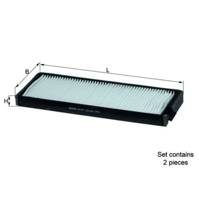 Imagem de MAHLE ORIGINAL LA 377/S Filtro, ar do habitáculo Filtro de partículas 281,0 103 20,0