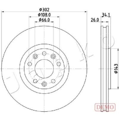 Imagem de JAPKO 600635C Disco de travão 302 26,0 interior ventilado pintado PEUGEOT: RCZ Coupe