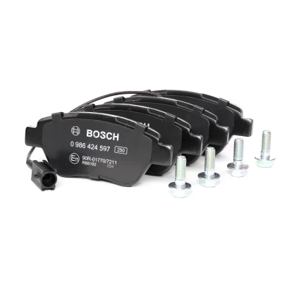 Imagem de BOSCH 0 986 424 597 Jogo de pastilhas para travão disco FIAT: BRAVO 2, Stilo Hatchback, Panda II PEUGEOT: Bipper Van, CITROËN: Nemo Van