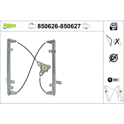 Imagem de Valeo Elevador de vidro à frente, lado esquerdo elétrico sem motor função conforto 850626 NISSAN: Primera Hatchback