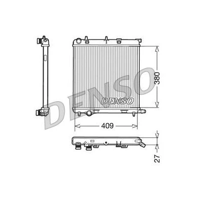 Imagem de DENSO DRM21026 Radiador, arrefecimento do motor Alumínio 409 380 27 CITROËN: C3 I Hatchback, II, C2 PEUGEOT: 207 Hatchback