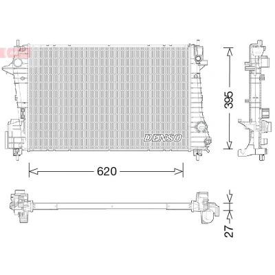 Imagem de DENSO DRM15009 Radiador, arrefecimento do motor 620 395 27