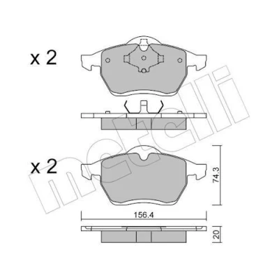 Imagem de METELLI 22 0279 0 Jogo de pastilhas para travão disco excl. contacto aviso desgaste VOLKSWAGEN: Sharan I, VAN, FORD: Galaxy Mk1 MPV