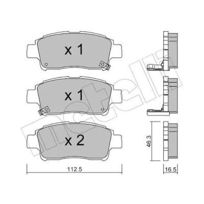 Imagem de METELLI 22 0292 0 Jogo de pastilhas para travão disco com avisador sonoro desgaste TOYOTA: Yaris I Hatchback