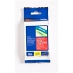 Imagem de Fita Laminada Brother TZe Branco sobre Vermelho 1,2 cm x 8 m Compatível TZ