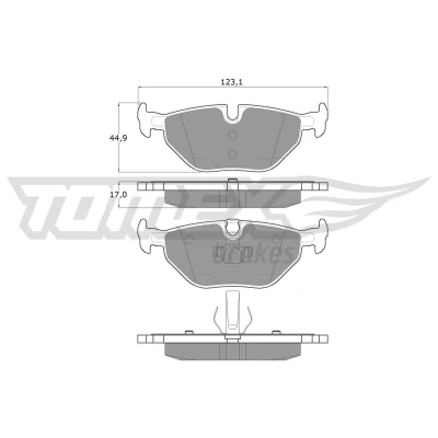 Imagem de TOMEX brakes TX 13 17 Jogo de pastilhas para travão disco Eixo traseiro preparado indicador aviso desgaste BMW: 3 Sedan, Touring