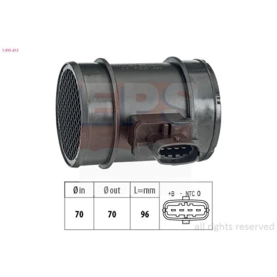 Imagem de EPS 1.991.413 Medidor de massa ar Made in Italy OE Equivalent FIAT: BRAVO 2, Qubo, 500 Hatchback, ALFA ROMEO: MiTo, Brera, 159 Sedan