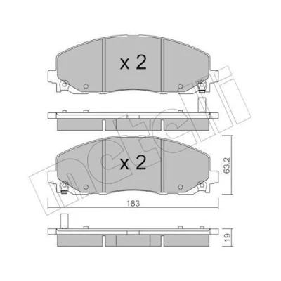 Imagem de METELLI 22 0946 0 Jogo de pastilhas para travão disco com avisador sonoro desgaste JEEP: Wrangler IV, FIAT: Freemont, LANCIA: Voyager