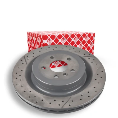 Imagem de FEBI BILSTEIN 107712 Disco de travão Eixo traseiro 345 26 5 112 ranhurado/perfurado, interior ventilado revestido alto carbono MERCEDES BENZ: GLE SUV