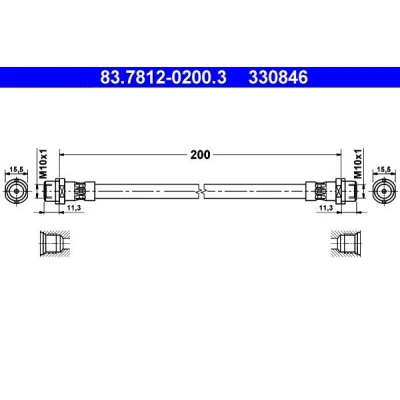 Imagem de ATE 83.7812 0200.3 Mangueira de Travão 200 AUDI: 80 B4 Avant