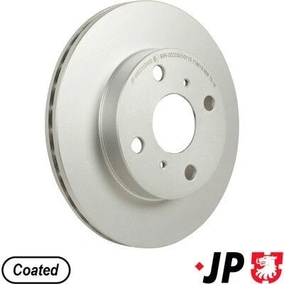 Imagem de JP GROUP 4863102400 Disco de travão Eixo dianteiro 235 18 4 ventilado revestido TOYOTA: Yaris I Hatchback, Verso