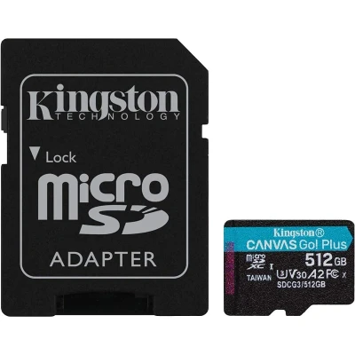 Imagem de Kingston Canvas Go! Plus microSDXC 512GB + SD Card Adapter