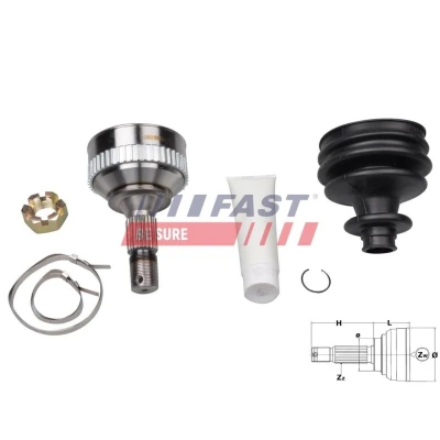 Imagem de FAST FT25086K Ponteira de Transmissão do lado da roda FIAT: BRAVO 2, Stilo Hatchback, ALFA ROMEO: 156 Sedan, Sportwagon, LANCIA: Lybra Carrinha