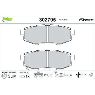 Imagem de VALEO 302795 Jogo de pastilhas para travão disco Eixo traseiro incl. contacto aviso desgaste sem parafusos, chapa anti ruído